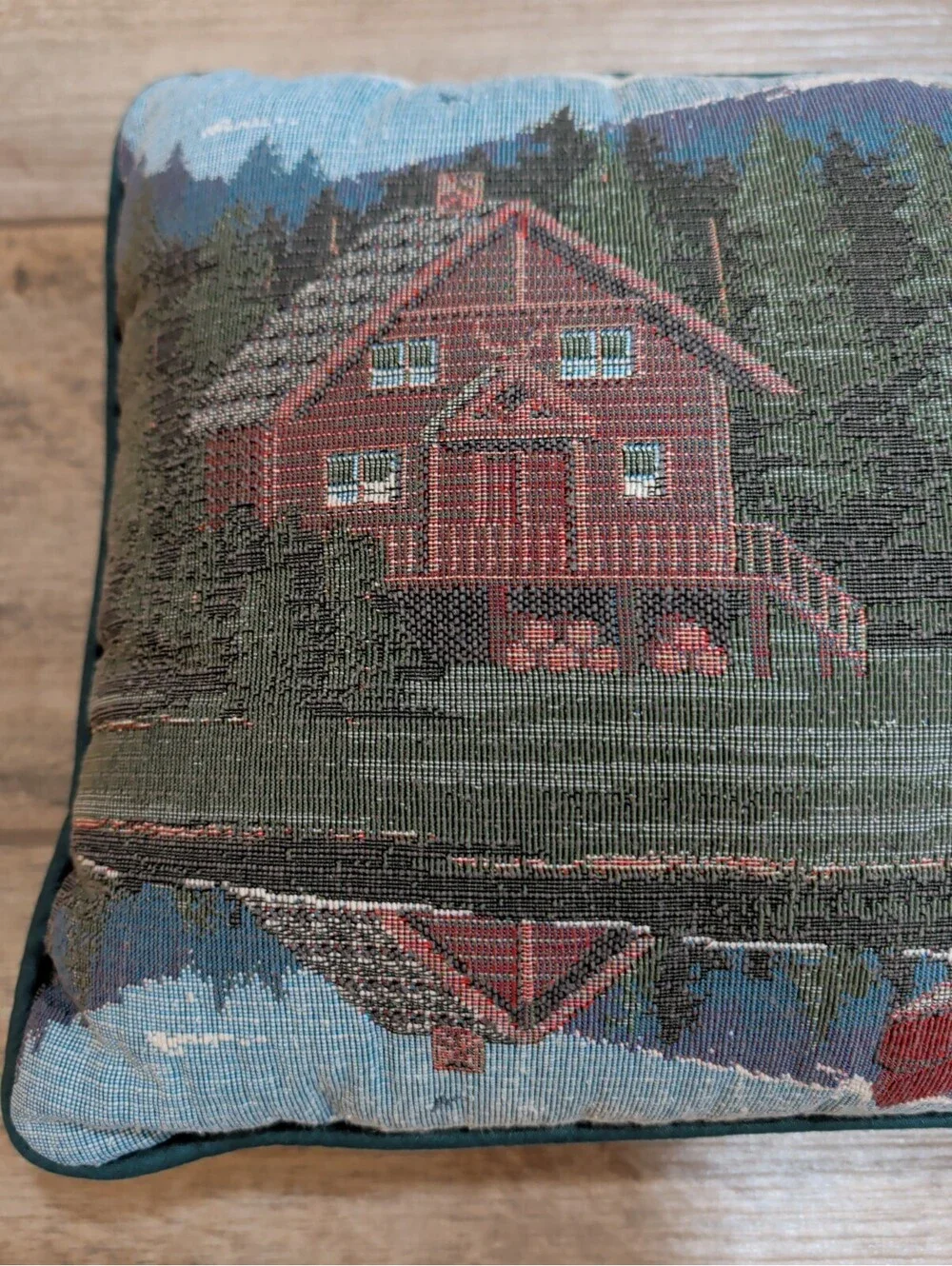 Vintage Woven Tapestry Accent Pillow 15.5